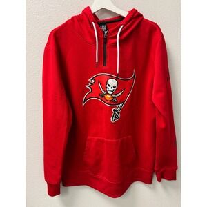 Tampa Bay Buccaneers NFL Hoodie Mens‎ XL Red Quarter Zip Pullover